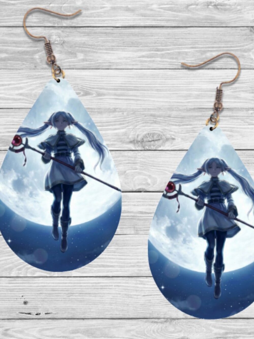 Frieren: Beyond Journey' Earrings: Anime Wooden Teardrop Hypoallergenic Earrings